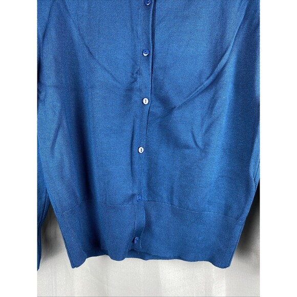 Huuloo Women's Sz M Dark Teal Button Down Cardigan Sweater - Picture 5 of 10